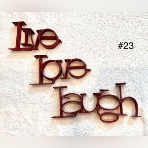 Red “Live Love Laugh” Metal Wall Decor